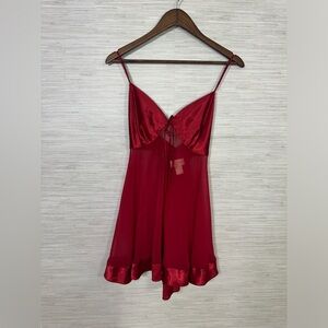 Inner Most Red Sheer Satin Lined Top